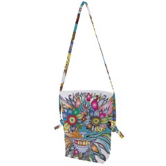 Anthropomorphic Flower Floral Plant Folding Shoulder Bag by HermanTelo