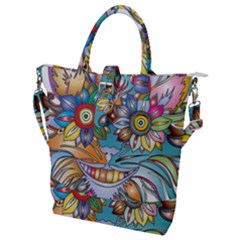 Anthropomorphic Flower Floral Plant Buckle Top Tote Bag by HermanTelo