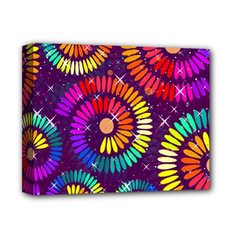 Abstract Background Spiral Colorful Deluxe Canvas 14  X 11  (stretched) by HermanTelo