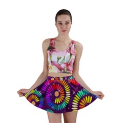 Abstract Background Spiral Colorful Mini Skirt