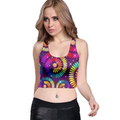 Abstract Background Spiral Colorful Racer Back Crop Top by HermanTelo