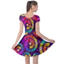 Abstract Background Spiral Colorful Cap Sleeve Dress View2