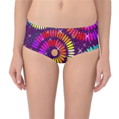 Abstract Background Spiral Colorful Mid-waist Bikini Bottoms