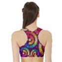 Abstract Background Spiral Colorful Sports Bra with Border View2