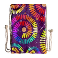 Abstract Background Spiral Colorful Drawstring Bag (large)