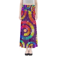 Abstract Background Spiral Colorful Full Length Maxi Skirt