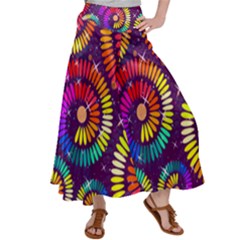 Abstract Background Spiral Colorful Satin Palazzo Pants