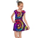 Abstract Background Spiral Colorful Kids  Cap Sleeve Dress View1