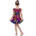 Abstract Background Spiral Colorful Kids  Cap Sleeve Dress View2