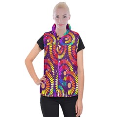 Abstract Background Spiral Colorful Women s Button Up Vest