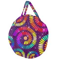 Abstract Background Spiral Colorful Giant Round Zipper Tote