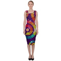 Abstract Background Spiral Colorful Sleeveless Pencil Dress