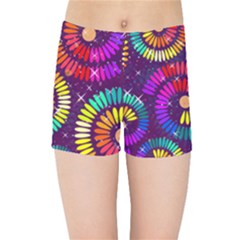 Abstract Background Spiral Colorful Kids  Sports Shorts