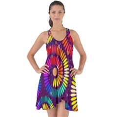 Abstract Background Spiral Colorful Show Some Back Chiffon Dress