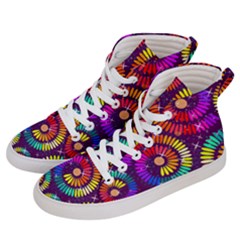 Abstract Background Spiral Colorful Men s Hi-top Skate Sneakers