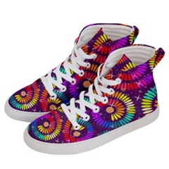 Abstract Background Spiral Colorful Women s Hi-top Skate Sneakers