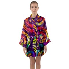 Abstract Background Spiral Colorful Long Sleeve Kimono Robe