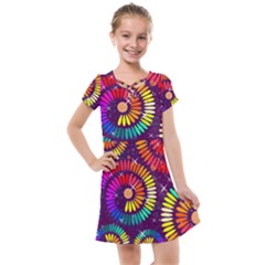 Abstract Background Spiral Colorful Kids  Cross Web Dress by HermanTelo