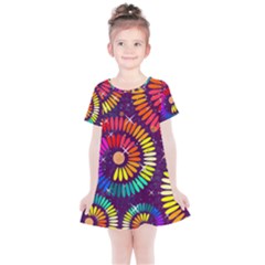 Abstract Background Spiral Colorful Kids  Simple Cotton Dress