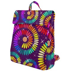 Abstract Background Spiral Colorful Flap Top Backpack