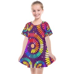 Abstract Background Spiral Colorful Kids  Smock Dress by HermanTelo