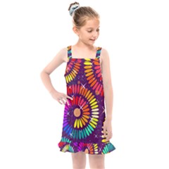 Abstract Background Spiral Colorful Kids  Overall Dress