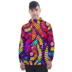 Abstract Background Spiral Colorful Men s Front Pocket Pullover Windbreaker