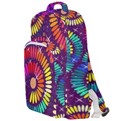 Abstract Background Spiral Colorful Double Compartment Backpack