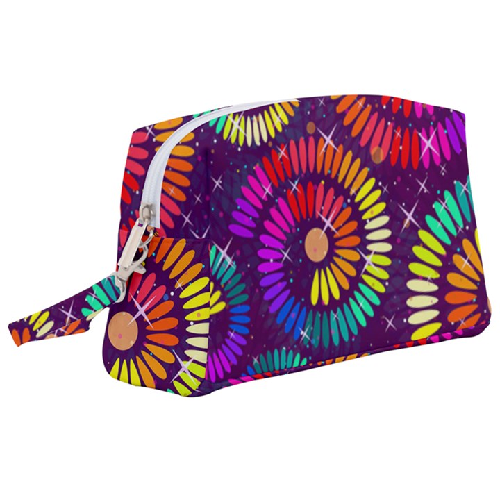 Abstract Background Spiral Colorful Wristlet Pouch Bag (Large)