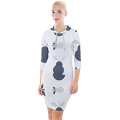 Apples Pears Continuous Quarter Sleeve Hood Bodycon Dress