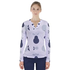 Apples Pears Continuous V-neck Long Sleeve Top