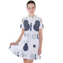 Apples Pears Continuous Short Sleeve Shoulder Cut Out Dress 