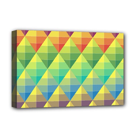 Background Colorful Geometric Triangle Deluxe Canvas 18  X 12  (stretched)