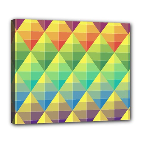 Background Colorful Geometric Triangle Deluxe Canvas 24  X 20  (stretched)