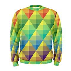 Background Colorful Geometric Triangle Men s Sweatshirt by HermanTelo