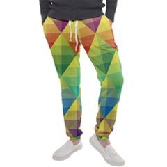 Background Colorful Geometric Triangle Men s Jogger Sweatpants by HermanTelo