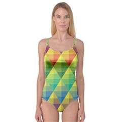 Background Colorful Geometric Triangle Camisole Leotard 