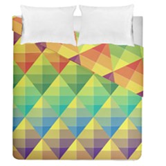 Background Colorful Geometric Triangle Duvet Cover Double Side (queen Size) by HermanTelo