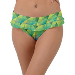 Background Colorful Geometric Triangle Frill Bikini Bottom