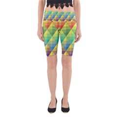 Background Colorful Geometric Triangle Yoga Cropped Leggings