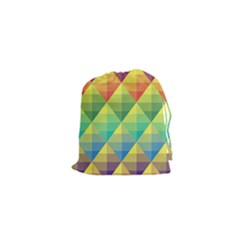 Background Colorful Geometric Triangle Drawstring Pouch (xs) by HermanTelo