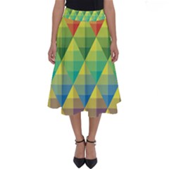 Background Colorful Geometric Triangle Perfect Length Midi Skirt