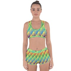 Background Colorful Geometric Triangle Racerback Boyleg Bikini Set by HermanTelo