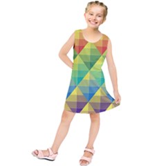 Background Colorful Geometric Triangle Kids  Tunic Dress by HermanTelo