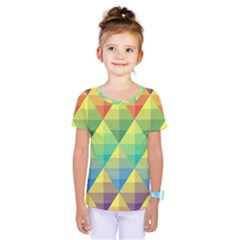 Background Colorful Geometric Triangle Kids  One Piece Tee