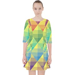 Background Colorful Geometric Triangle Pocket Dress