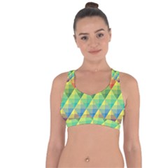 Background Colorful Geometric Triangle Cross String Back Sports Bra