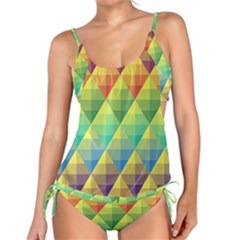 Background Colorful Geometric Triangle Tankini Set