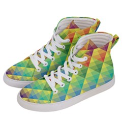 Background Colorful Geometric Triangle Men s Hi-top Skate Sneakers