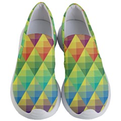 Background Colorful Geometric Triangle Women s Lightweight Slip Ons by HermanTelo